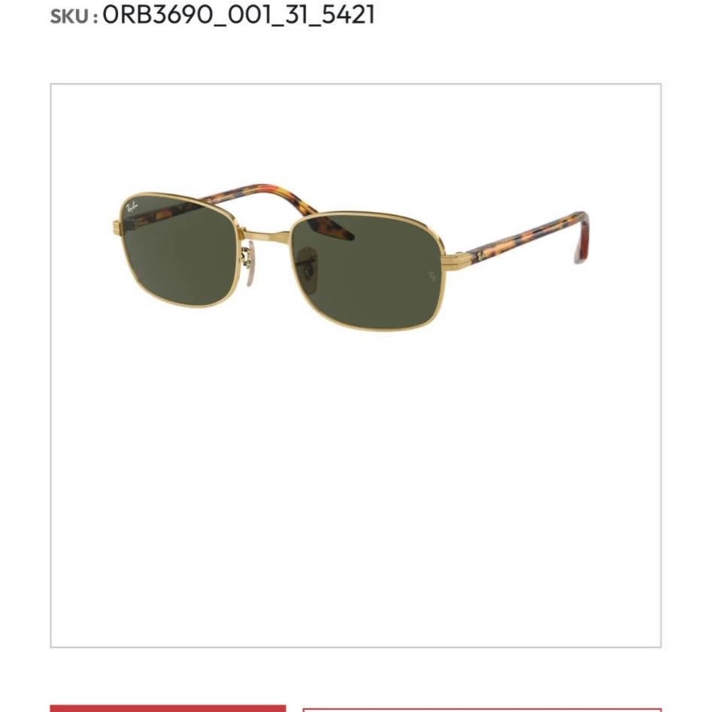 Ray-Ban Gold Frame Sunglasses with Tortoise Arms